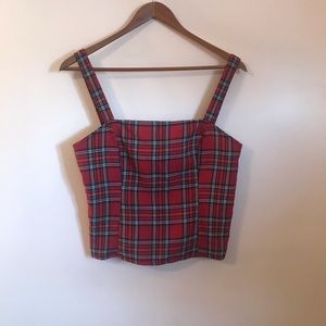 Super Low Fat plaid crop top